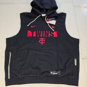 Nike MLB Minnesota Twins Sleeveless Hoodie Navy Blue Dri-FIT XXL New